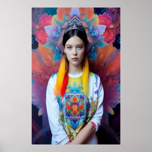 prinses met witte trui poster