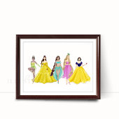 prinses, modetekening, poster