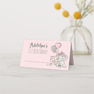 Prinses Olifant Roze Grijs 1e Verjaardag Baby Meis