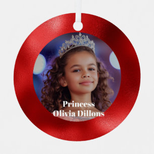 Prinses op maat gemaakte foto metalen kerstornamen ornament