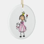 Prinses op paardenstokfiguren keramisch ornament (Rechts)