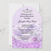 Prinses Paarse Baby Shower Paard Kar Kaart (Achterkant)