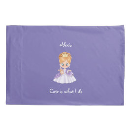 Prinses paarse kinderdagverblijf kussensloop