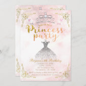 PRINSES PARTY Roze Sparkle Verjaardagsfeest ELKE L Kaart (Voorkant / Achterkant)