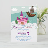 Prinses Pirate uitnodiging (Staand voorkant)