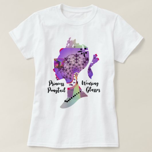 Prinses Ponytail draagt een bril T-shirt (Design voorkant)