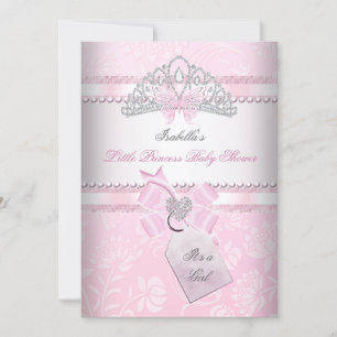 Prinses Pretty Baby Shower Meisje Vlinder Tiara Kaart