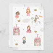 Prinses, Prins en Ridder Verjaardag Uitnodiging (Achterkant)