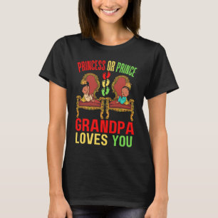 Prinses Prins Opa Houdt Van Jou Zwarte Baby Shower T-shirt