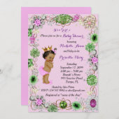 Prinses Prinses Baby shower Uitnodiging, Kleine Pr Kaart (Voorkant / Achterkant)