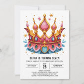Prinses Printable Verjaardagskroon Kaart (Voorkant)