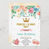 Prinses pyjama feest kaart (Voorkant / Achterkant)