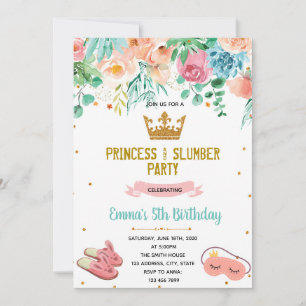 Prinses pyjama feest kaart