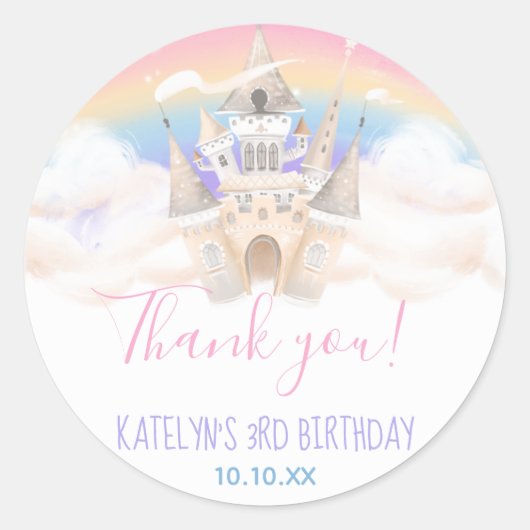 Prinses Regenboog Ronde Sticker (Voorkant)