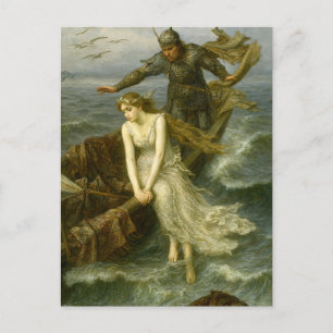 Prinses & Ridder Op Zee Middeleeuwse Fantasie Kuns Briefkaart
