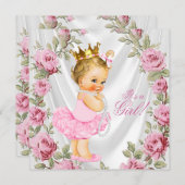 Prinses Roos Baby Shower Uitnodigingen (Voorkant / Achterkant)