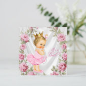 Prinses Roos Baby Shower Uitnodigingen (Staand voorkant)