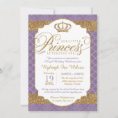 Prinses Royal Paarse en gouden verjaardag Kaart (Voorkant)