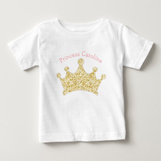 Prinses Roze en Gouden Glitter Kroon (Voorkant)