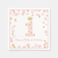 Prinses Roze Goud Glitter Kroon Eerste Verjaardag