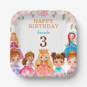 Prinses Roze Meisjes Verjaardag 3e Partij Papier B Papieren Bordje