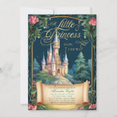 Prinses Sprookje Kasteel Deco Baby Meisje Douche Kaart (Voorkant)