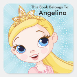 Prinses Sticker, dit boek behoort toe, boek label
