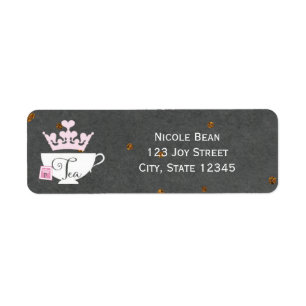 PRINSES THEEPARTY Verjaardagsuitnodiging Labels