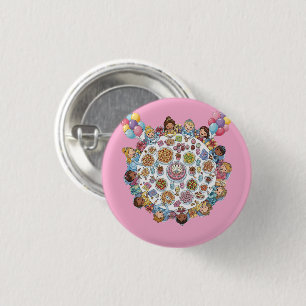 Prinses thema kostuumfeest ronde button 3,2 cm