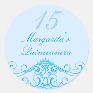 Prinses Tiara Blauwe Quinceanera Sticker