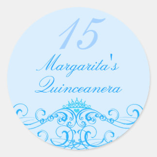 Prinses Tiara Blauwe Quinceanera Sticker