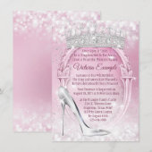 Prinses Tiara Glazen Schoen Assepoester Quinceaner Kaart (Voorkant / Achterkant)