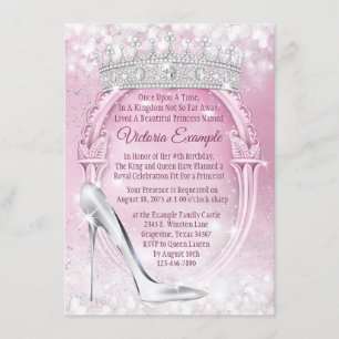 Prinses Tiara Glazen Schoen Cinderella Quinceanera Kaart