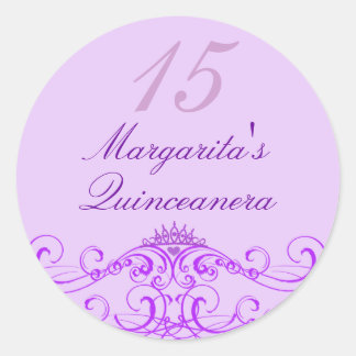 Prinses Tiara Paarse Quinceanera Sticker