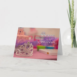  prinses Tiara Pink Paarse Birthday Card Kaart