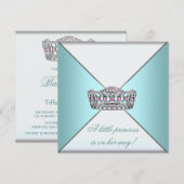 Prinses Tiara Turquoise Witte Baby Meisje Shower Kaart (Voorkant / Achterkant)