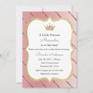 Prinses Uitnodiging, Meisje Baby Shower Uitnodigin Kaart