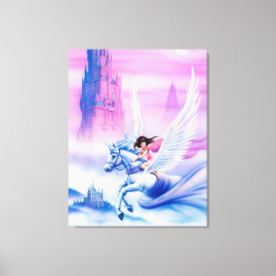prinses Unicorn, groot, uitgerekt canvas Afdruk