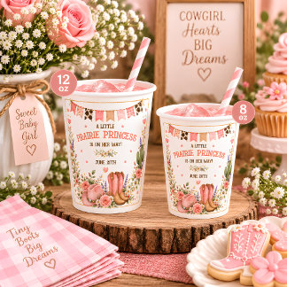 Prinses van de Prairie Westerse Baby Shower Papieren Bekers