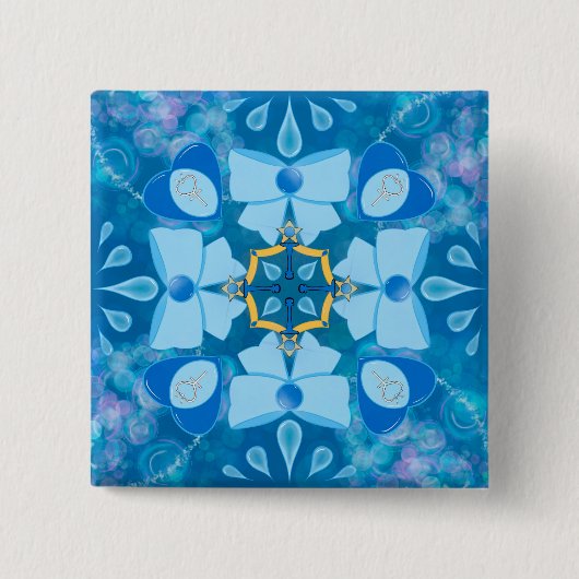 Prinses van Mercurius Vierkante Button 5,1 Cm (Voorkant)