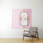 Prinses Verjaardag Achtergrond Banner (Roze & Goud Wandkleed (In Situ (horizontaal))
