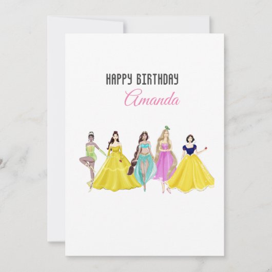 prinses, verjaardag, feestdagenkaart (Voorkant)