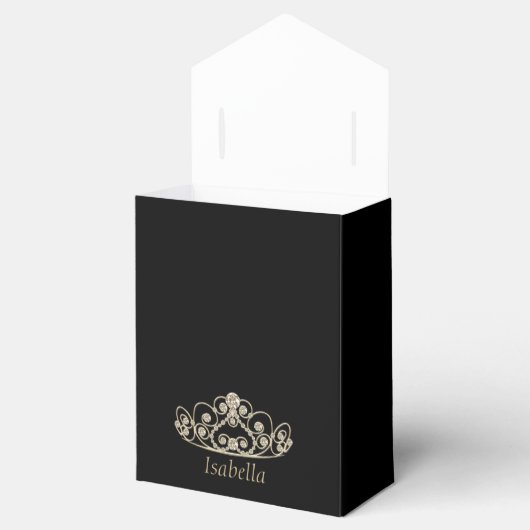 Prinses Verjaardag - Gouden Tiara kroon Bedankdoosjes (Geopend)