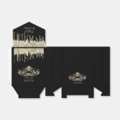 Prinses Verjaardag - Gouden Tiara kroon Bedankdoosjes (Uitgevouwen)