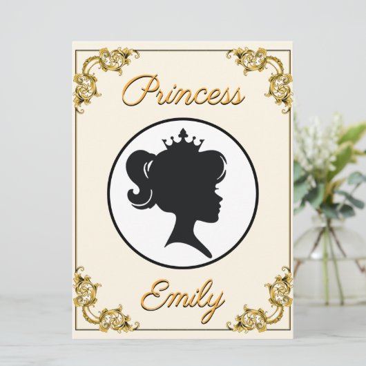 Prinses Verjaardag Hare Koninklijke Hoogheid Naam Kaart (Staand voorkant)