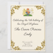 Prinses Verjaardag Hare Koninklijke Hoogheid Naam Kaart (Achterkant)