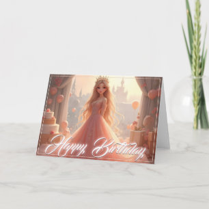 Prinses Verjaardag Kaart in Roze