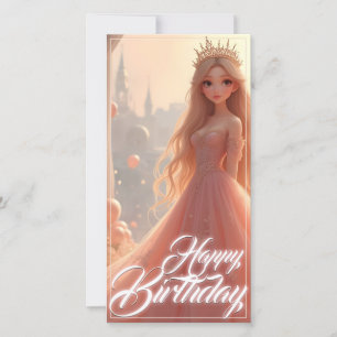 Prinses Verjaardag Kaart in Roze