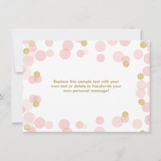 Prinses Verjaardag Roze en Goud Dank u Kaart (Achterkant)