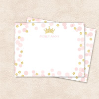 Prinses Verjaardag Roze en Gouden Stippen Briefpap